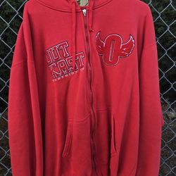 OUTKAST CLOTHING VINTAGE Red Full Zip Up Hoodie Mens XL Andre 3000 HIP HOP RAP