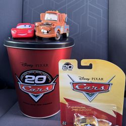 BUNDLE: Disney Pixar Cars 20th Anniversary Popcorn Bucket & 20th Anniversary Gold Lightning McQueen 