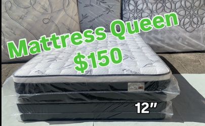 ✨Mattress Pillow Top All Sizes ✨ ☑️ 12” inches tall 🟠Queen sizes $150 🟡Full sizes $140 🟢Twin sizes $120 🔵Cal king $260 🟣E. King $260 🔴Delivery A