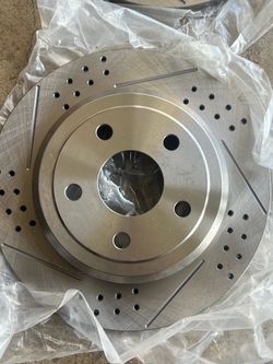 Drilled and Slotted Brake Rotors Pair
