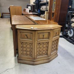 Half Table. Vintage Shallow Console Table. Vintage Original Mid-century
