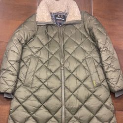 Authentic BARBOUR women jacket, dark sage color, size 10, perfect condition , wore few times on east cost.