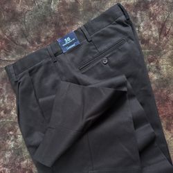 LANDS’ END Black Traditional Fit Work Pants Size 36