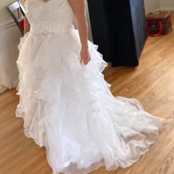 David’s Bridal Wedding Dress W/ Headpiece Size 20