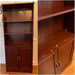 Buffet and Hutch Kitchen Cabinet, Dark Brown