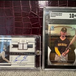 Ethan Salas Rookie Cards With Autograph, Patch, Padres