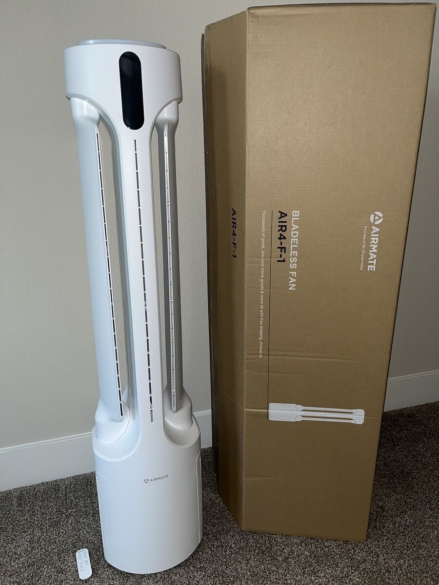 AIRMATE Bladeless Fan/HEPA Filter Air Tower Purifier Oscillating 5-Modes HD LED