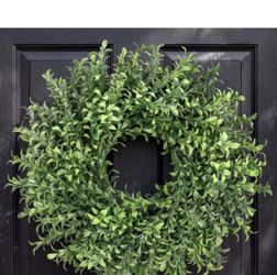 Artificial Boxwood Wreath 20" Front Door Greenery — Open Box