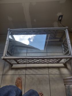 Bamboo and glass table