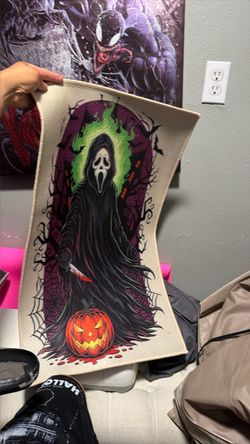 Halloween Ghostface Horror Print Canvas Panel rug