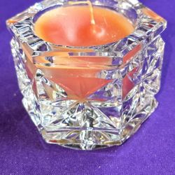 Heavy Crystal Sextagon Candle Holder J2B005