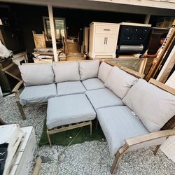 This mount march only $800 also alredy built it for you ready for pickup Hampton Bay Geneva 6-Piece Brown Wicker Outdoor Patio Sectional Sofa Seating 