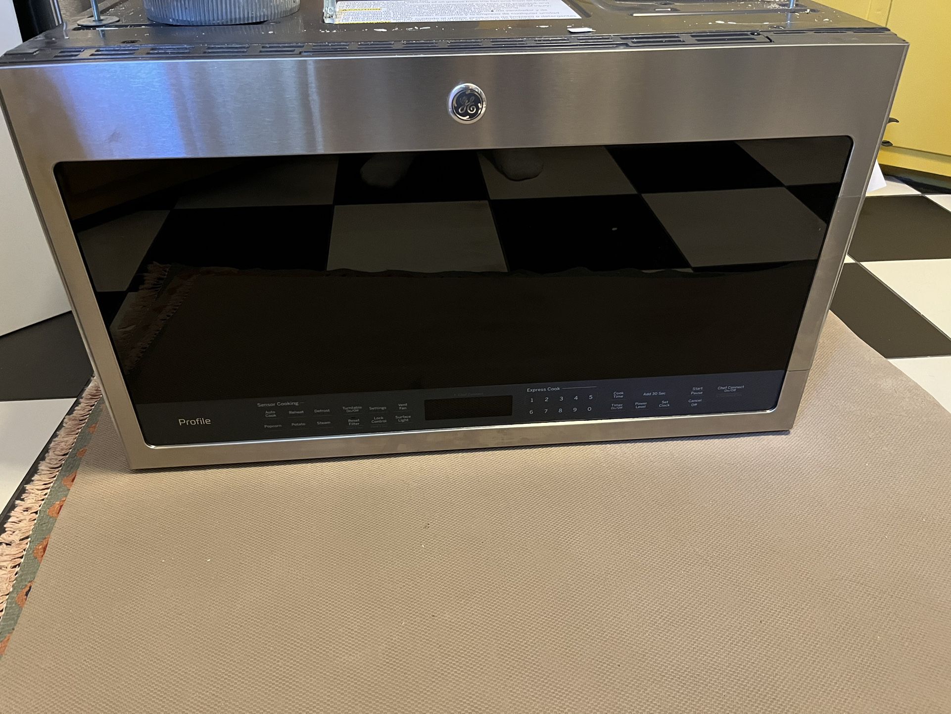 GE stainless steel microwave
