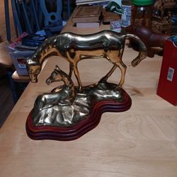 Veg Solid Brass Horse And Colt