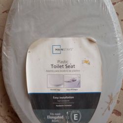 Mainstays Elongated Toilet Seat – White, Standard Size Made In USA