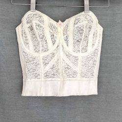 Vintage 50’s 60’s Surprise Bra Made in USA Brookyn New York Lace Corset Bustier