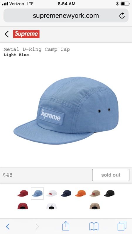 Supreme D-Ring Camp Cap