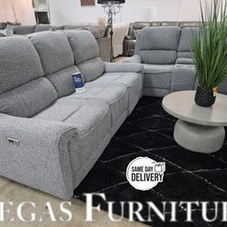 2PC LIVING ROOM SET POWER RECLINERS 