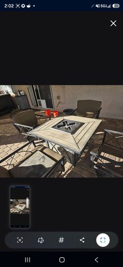 Firepit patio table