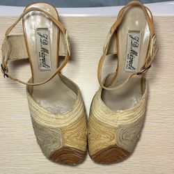 J.D. Mizrachi Ruched Tan Shoes 