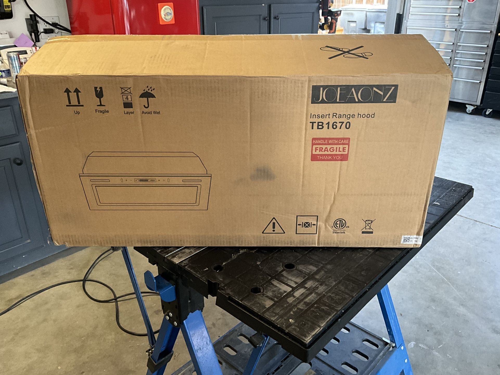 NEW JOEAONZ BUILT IN RANGE HOOD WITH BLACK SMOKED GLASS, GESTURE AND VOICE CONTROL