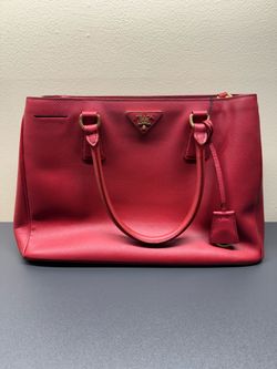 PRADA Milano medium Red Saffiano Lux