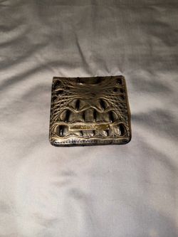 Brahmin mini suri croc leather credit card  wallet zipper