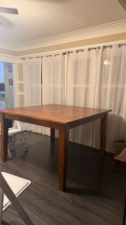 real wood table, tall and big