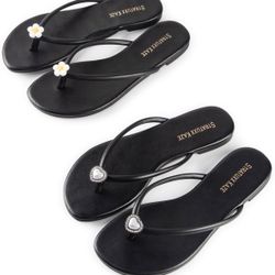 Stratuxx Kaze Flip Flops for Women Open Toe Slide Flat Sandals Casual Summer Beach Thong Slide 