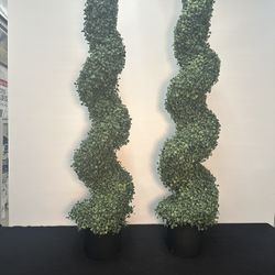 Silk Topiary Spirals 48” Tall