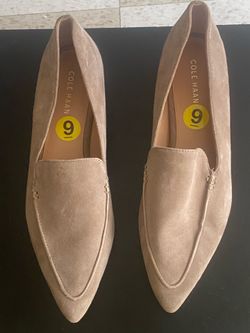 COLE HAAN Suede  Beige Loafers  Size 9 like New $30