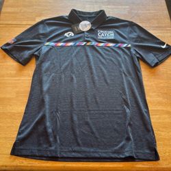 New Nike LA Rams Polo Shirt intercept cancer crucial catch Men’s M Medium