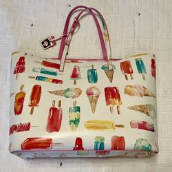 RARE Kate Spade flavor of the month popsicle ice cream, extra large tote 