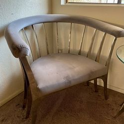 Grey Lounge Chair + Glass Spiral Coffee Table (SET)