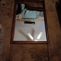 Antique Solid Wood Mirror For Sale 