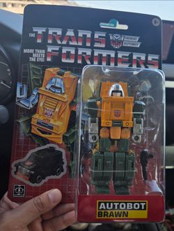 Transformers Autobot Brawn Retro Card Hasbro figure, NEW!