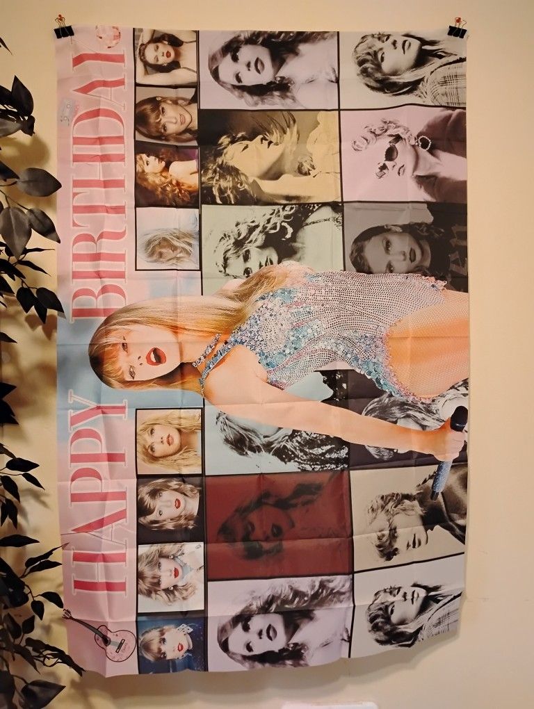 Taylor Swift Happy Birthday Banner 3 x 5 Ft New
