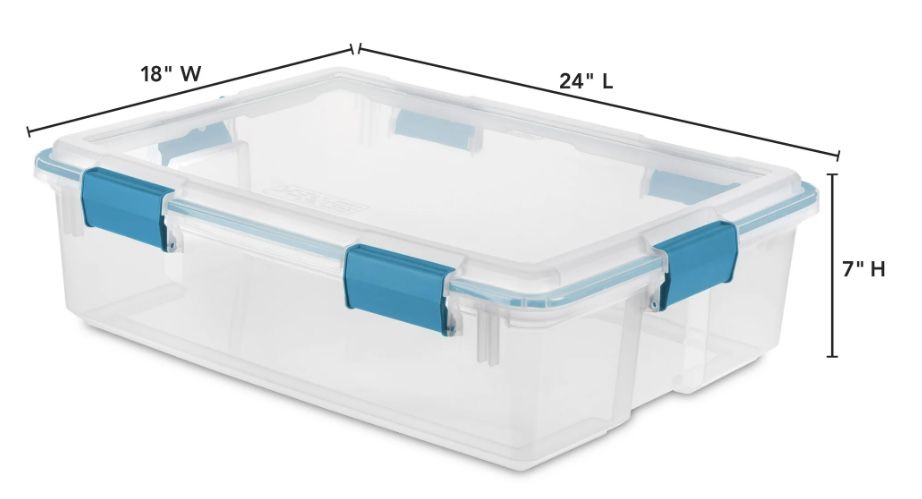 Sterilite 37 Qt. Gasket Plastic Storage Box Bin Blue