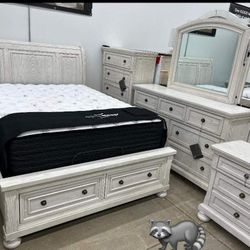 Robbinsdale  Sleigh Bedroom Set
by ASHLEY Queen or King Bed Dresser Nightstand Mirror WİTH İNTEREST FREE PAYMENT OPTİONS 