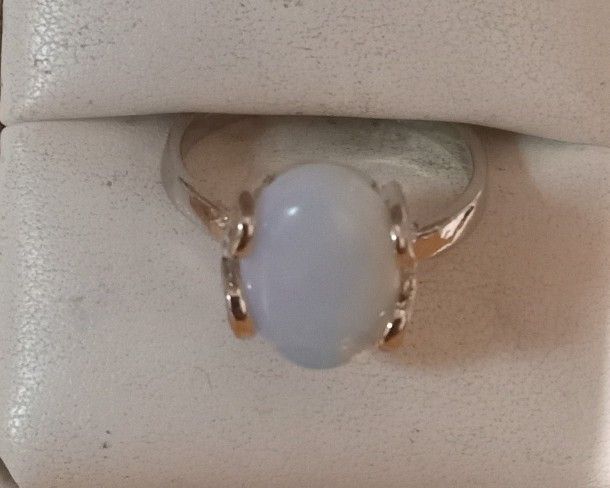 New Sterling Silver Natural Moonstone Ring 