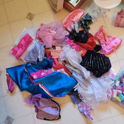 Lot of Barbie and other doll accessories and clothes