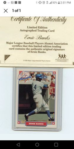 Ernie Banks Certified Autograph