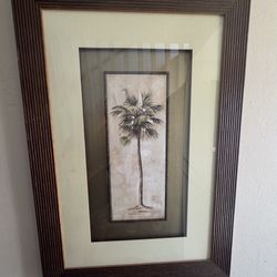 Palm Tree Art - 39”x 28” Wooden Frame