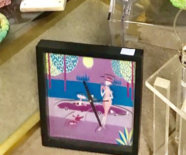 Vintage pink panther clock NOW AT HILLSBORO ANTIQUE MALL!!