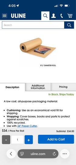 Kraft paper roll and cutter combo - uline
