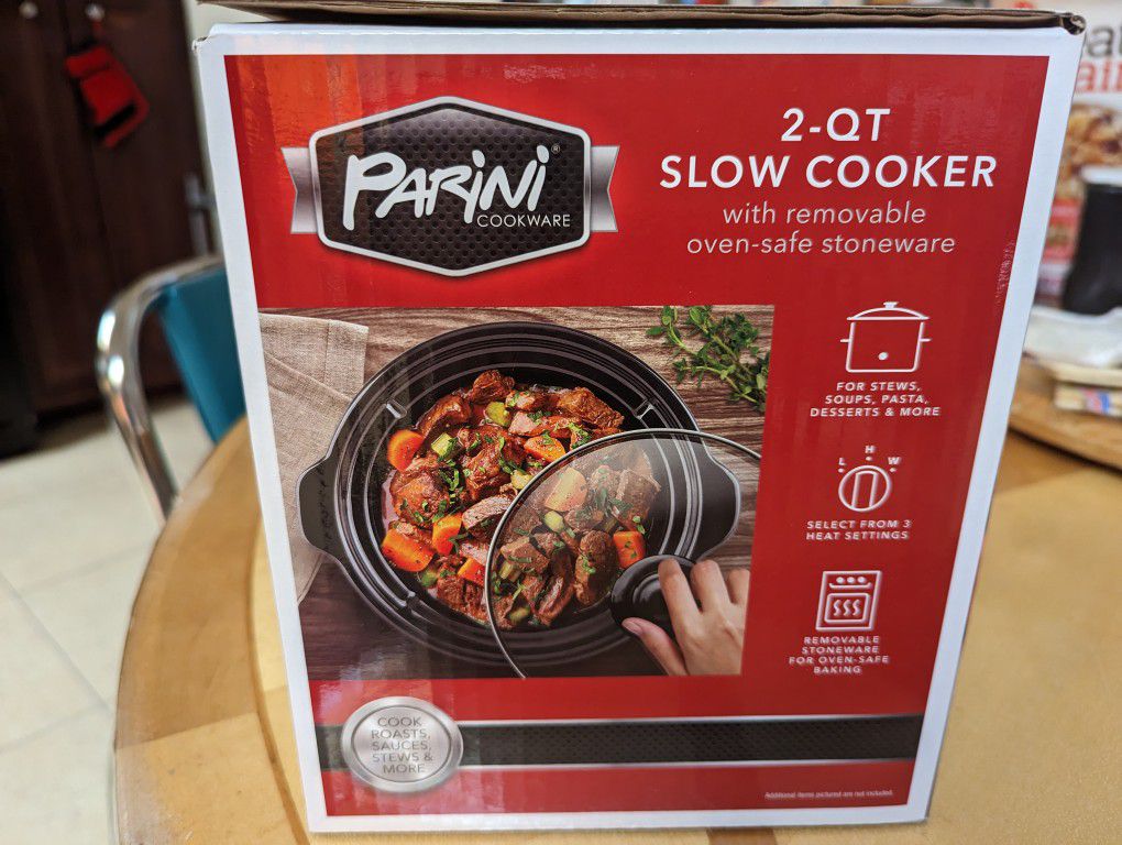 Parini 2-Qt Slow Cooker - W/ Removable Stoneware For Baking In