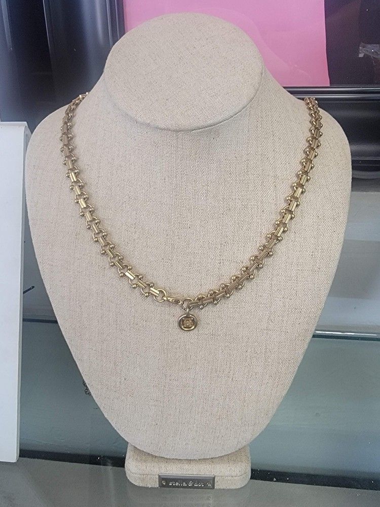 Gold Tone Authentic Givenchy Double GP Logo Link Necklace Vintage Chain Jewelry -eby