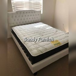 King and Queen size bed frames Upholstered White Black Gray