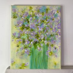 Abstract Floral Acrylic Painting "Bouquet 1" -  8" x 10"  Original Art on Stretched Canvas