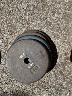 Four 10 Lbs Standard Weight Plates 